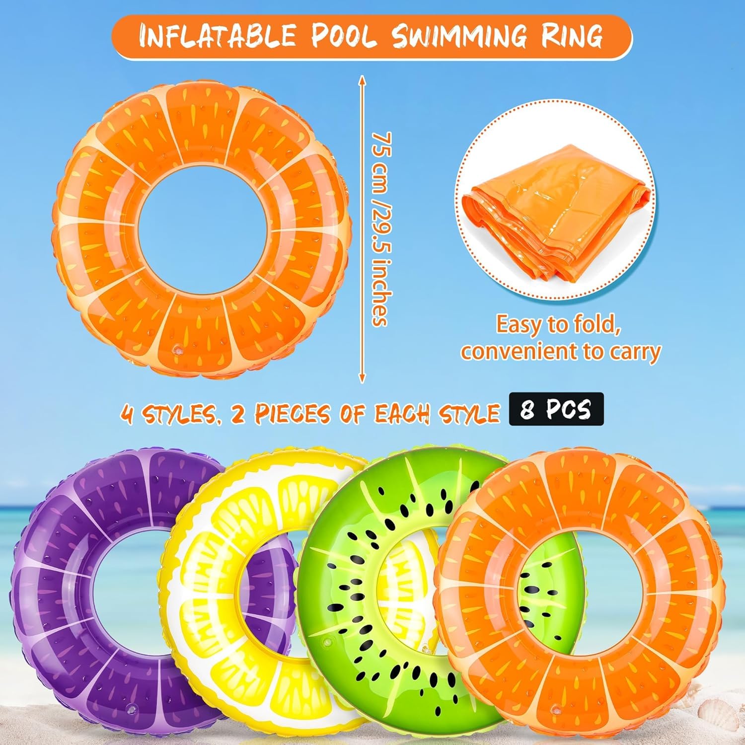 8 Pack Inflatable Pool Rings S - Pool Float Ring Inflatable recension och pris
