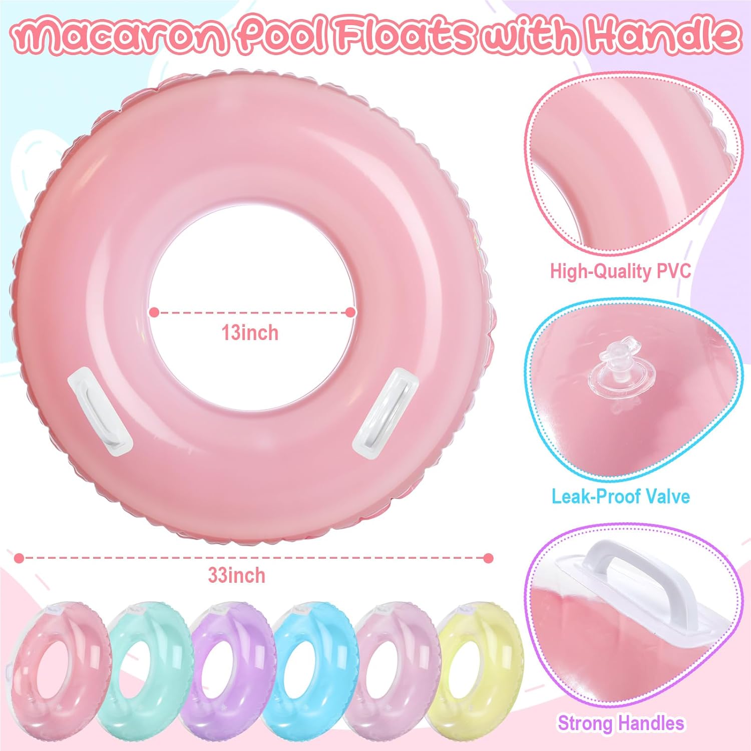 6 Pack 33'' Inflatable Pool Fl - Pool Float Ring Inflatable recension och pris