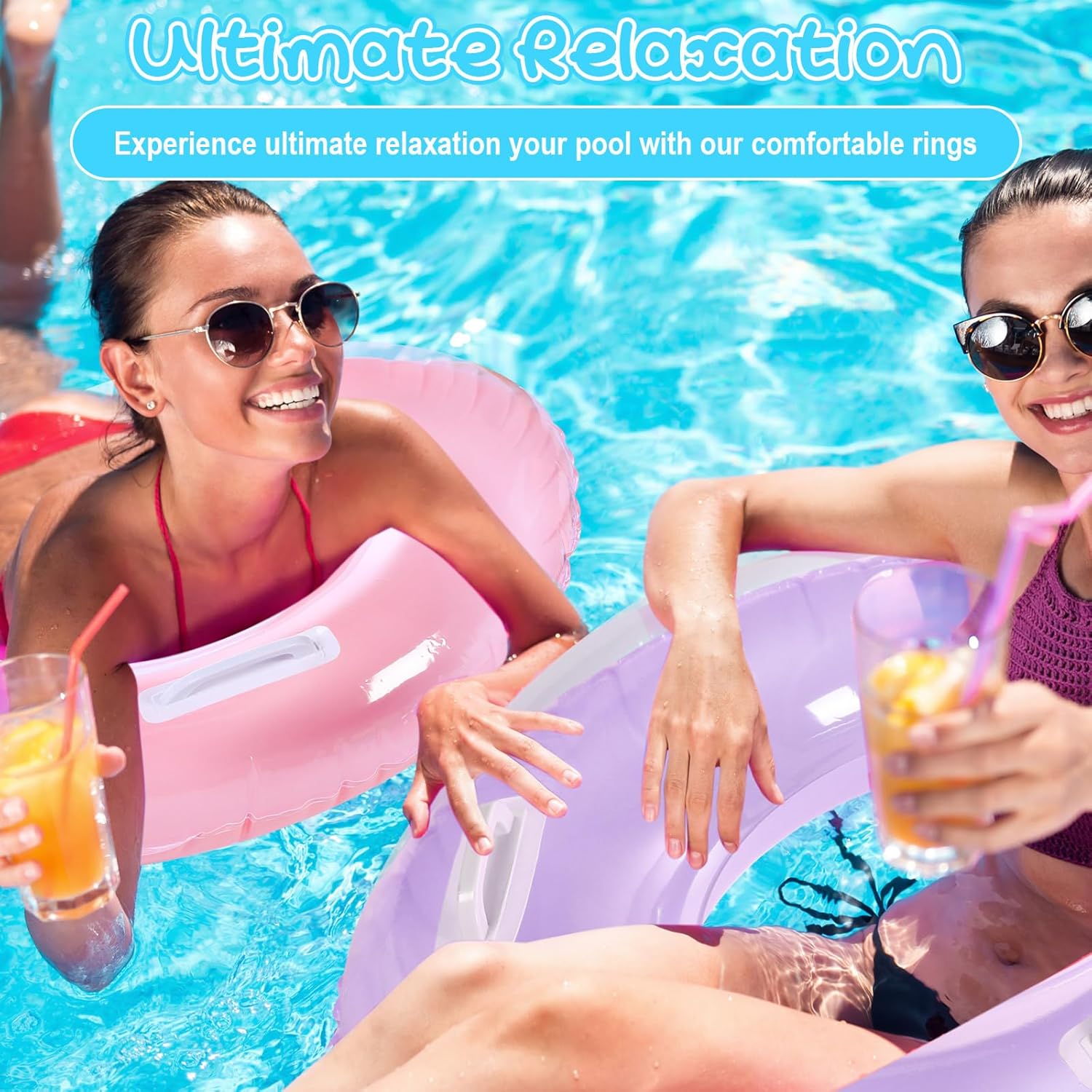 6 Pack 33'' Inflatable Pool Fl - Pool Float Ring Inflatable recension och pris