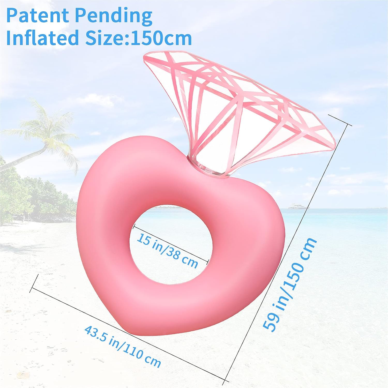 Diamond Swimming Ring Floaty P - Pool Float Ring Inflatable recension och pris