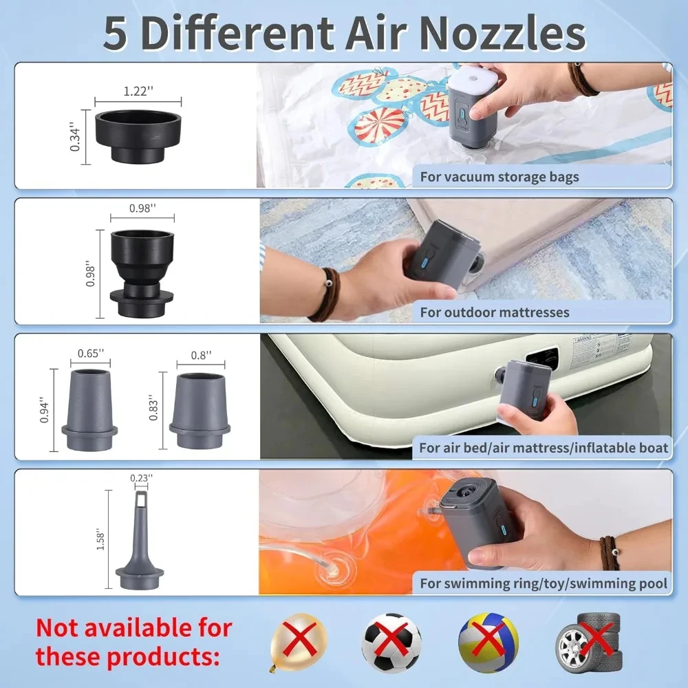 Mini Portable Air Pump with 13 - Pool Lounger Inflatable recension och pris