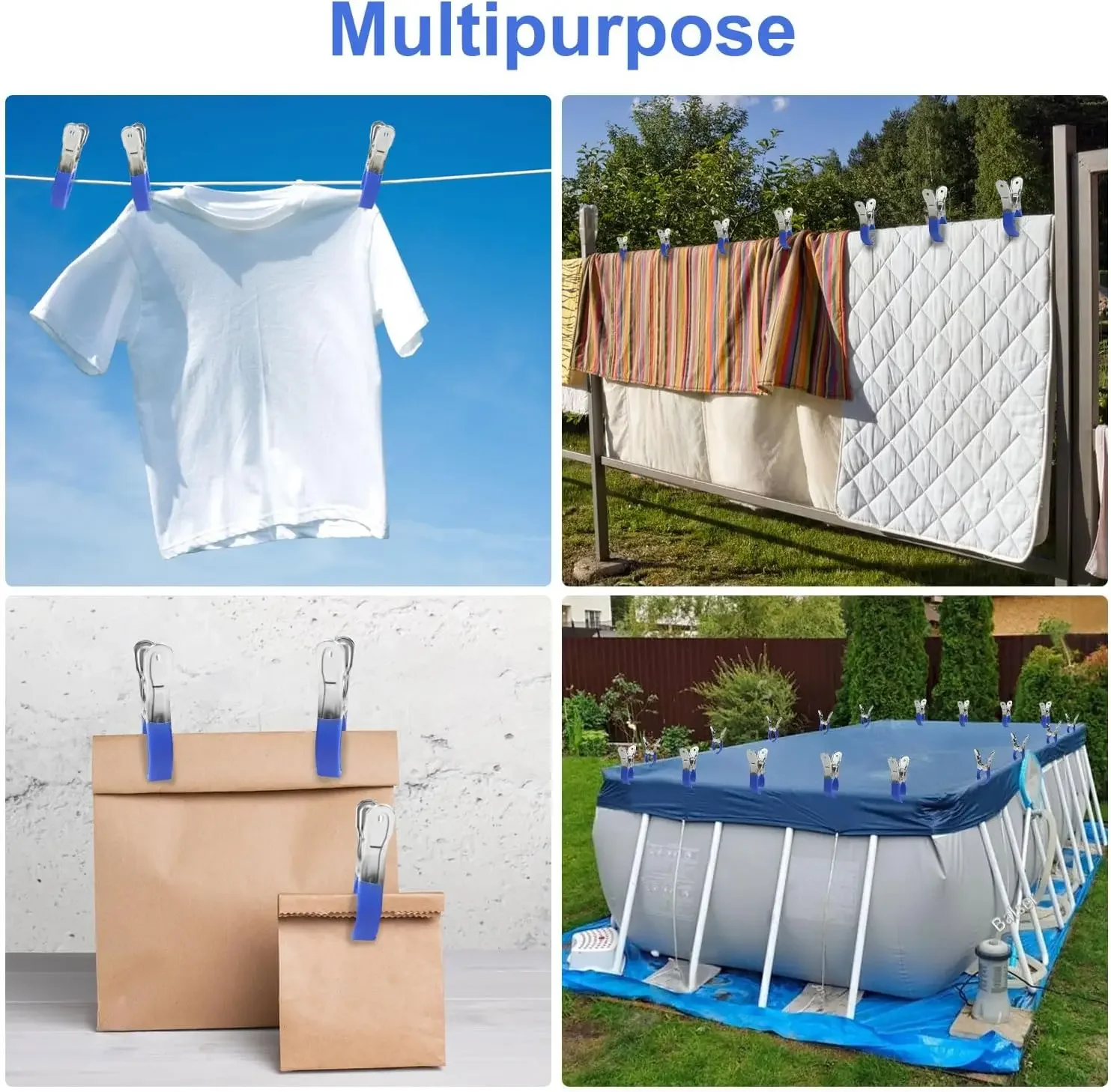 6/12Pcs Pool Cover Clips Stain - Pool Ladder Above Ground recension och pris