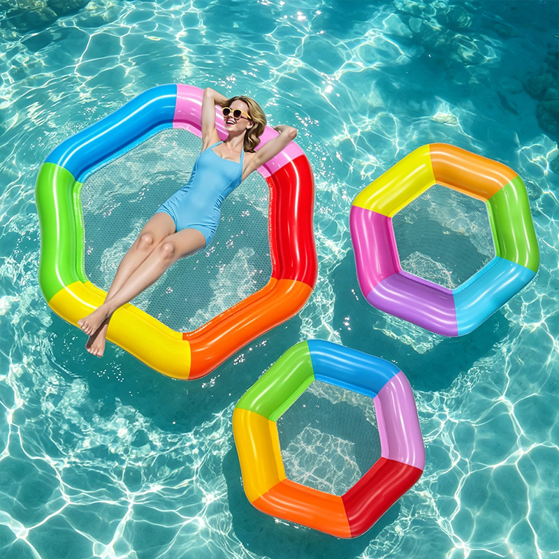 New Hexagon Colorful Inflatabl - Pool Lounger Inflatable recension och pris