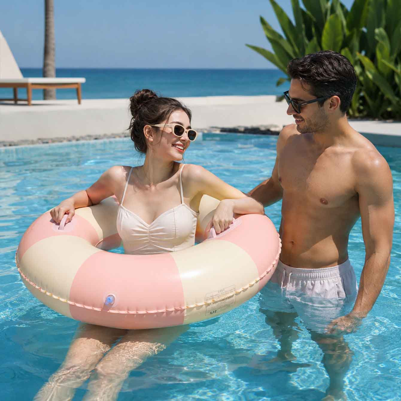 1PC Inflatable Swim Ring with  - Pool Float Ring Inflatable recension och pris