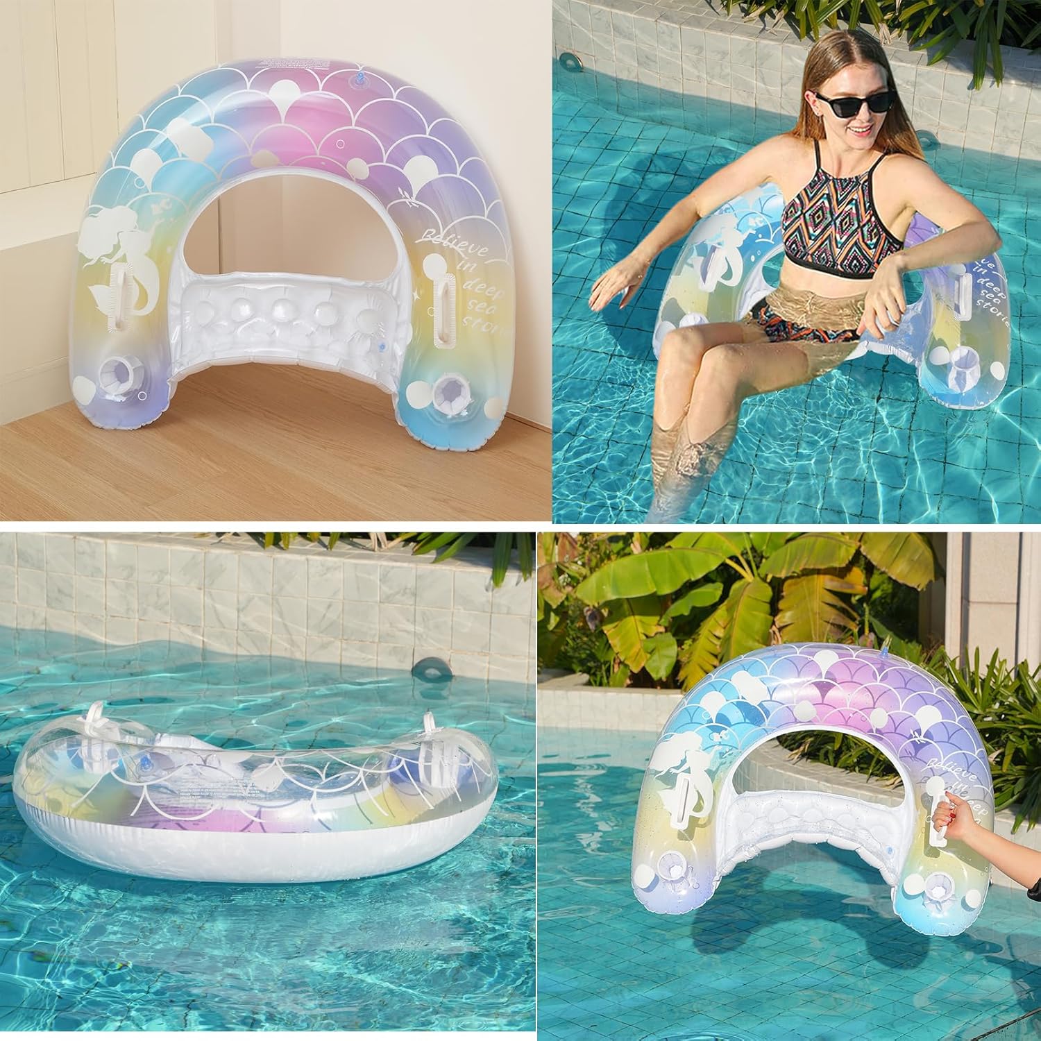 2 pcs Mermaid Pool Floats-30 i - Pool Float Ring Inflatable recension och pris