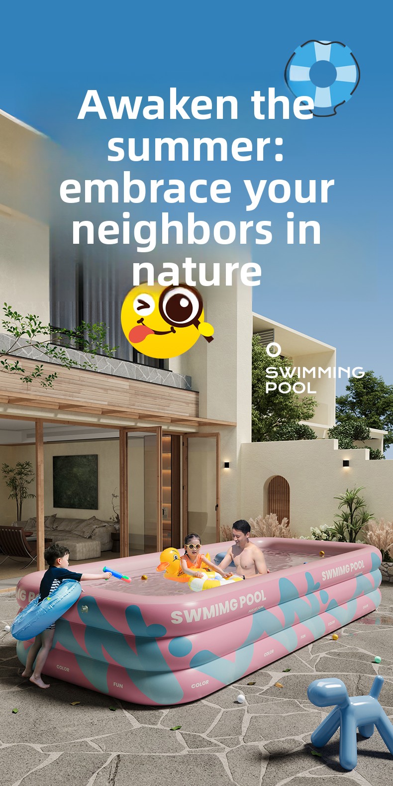 Inflatable Pool With Sunshade  - Water Slide Inflatable recension och pris