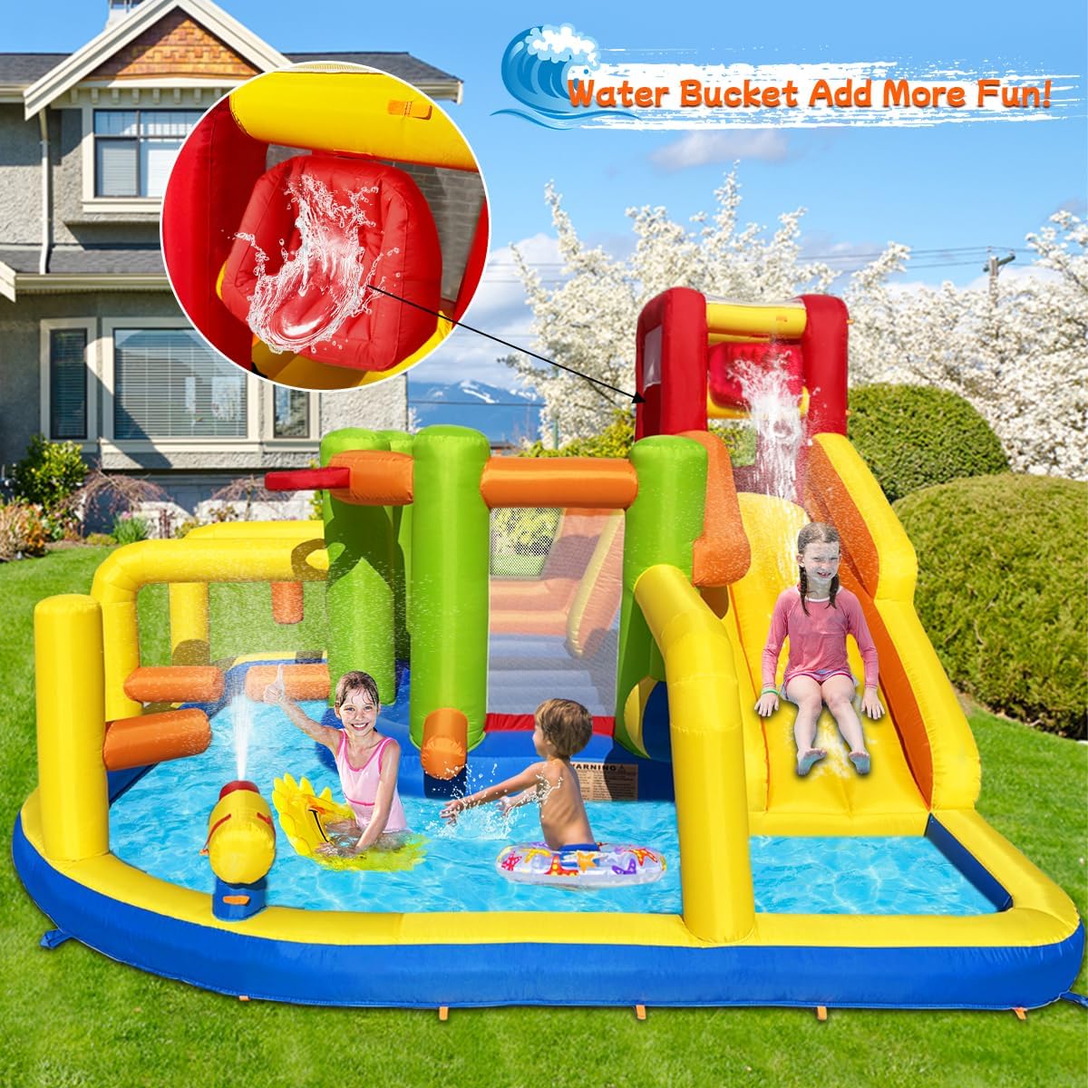 9-in-1 Inflatable Obstacle Cou - Water Slide Inflatable recension och pris