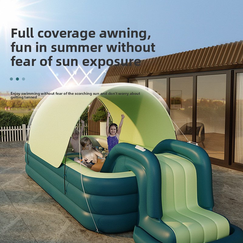 Inflatable Kiddie Pool with Sl - Water Slide Inflatable recension och pris