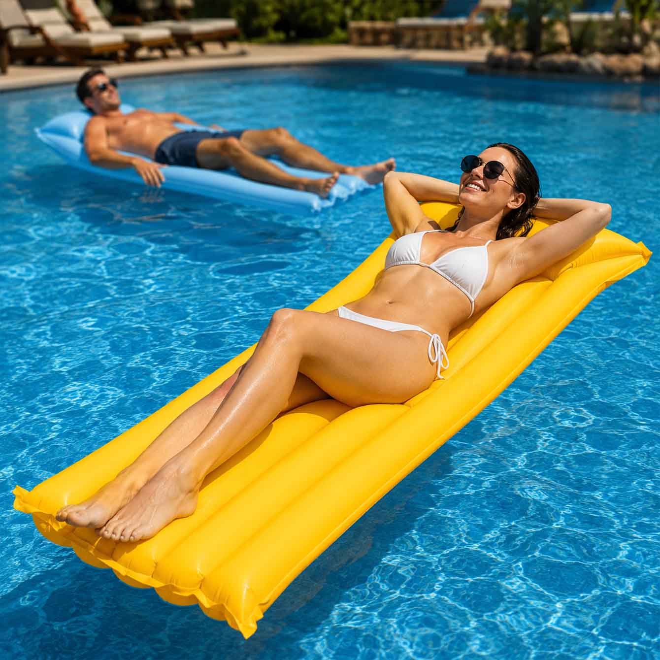1PC Pool Float Bed Inflatable  - Pool Lounger Inflatable recension och pris