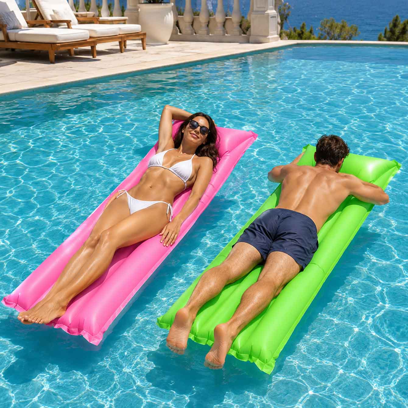 1PC Pool Float Bed Inflatable  - Pool Lounger Inflatable recension och pris